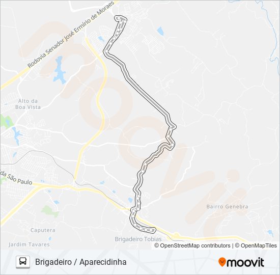 Mapa da linha 304 INTERBAIRROS 4 de ônibus