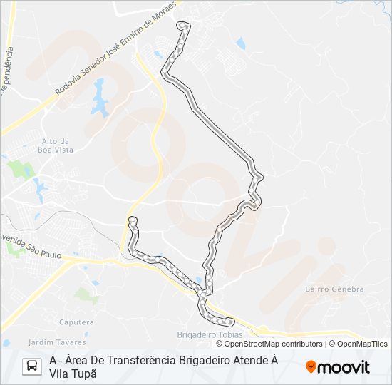 Mapa de 304 INTERBAIRROS 4 de autobús