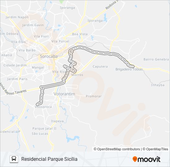 Mapa de 305 INTERBAIRROS 5 de autobús