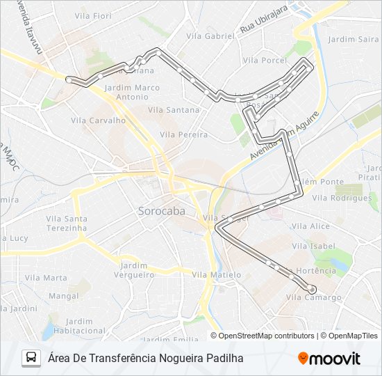 Mapa da linha 306 INTERBAIRROS 6 de ônibus