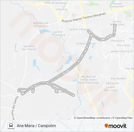 308 INTERBAIRROS 8 Bus Line Map