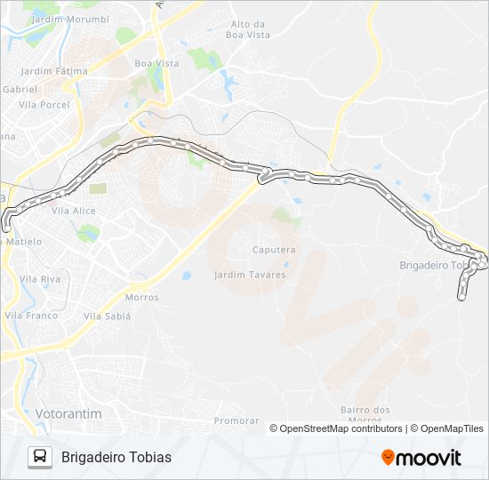 Mapa da linha 30 BRIGADEIRO TOBIAS de ônibus