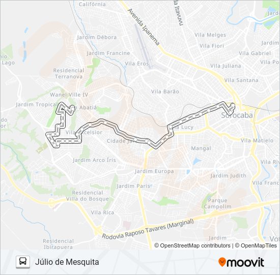 73 JÚLIO DE MESQUITA bus Line Map