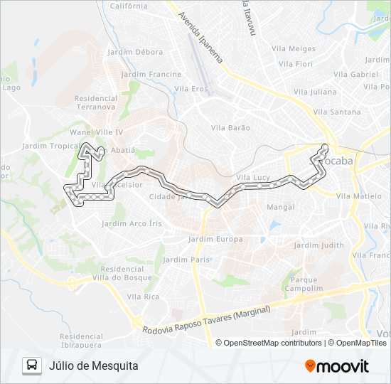 73 JÚLIO DE MESQUITA bus Line Map