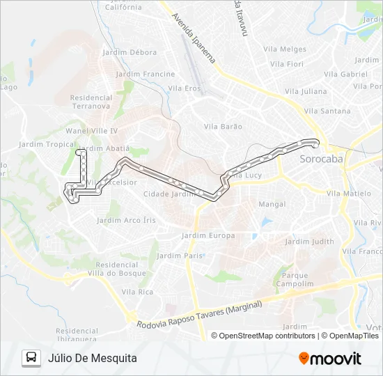 73 JÚLIO DE MESQUITA Bus Line Map