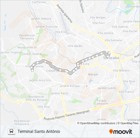 Mapa da linha 73 JÚLIO DE MESQUITA de ônibus