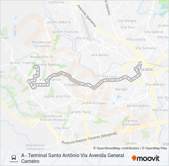 Mapa da linha 73 JÚLIO DE MESQUITA de ônibus