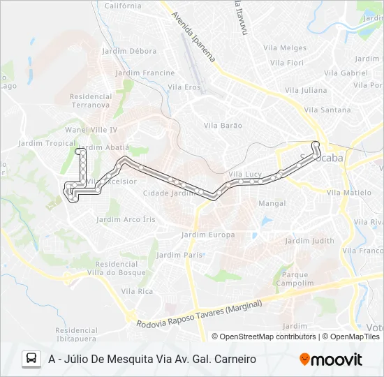 73 JÚLIO DE MESQUITA Bus Line Map