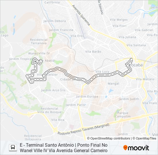 Mapa da linha 73 JÚLIO DE MESQUITA de ônibus