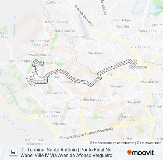 Mapa da linha 73 JÚLIO DE MESQUITA de ônibus