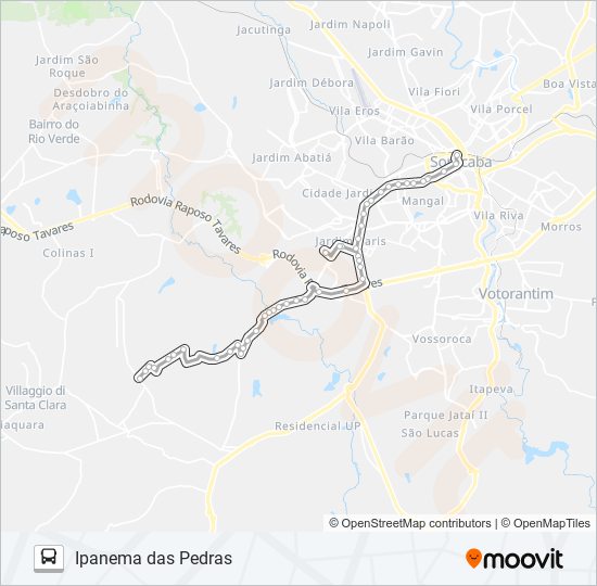 67 IPANEMA DAS PEDRAS bus Line Map