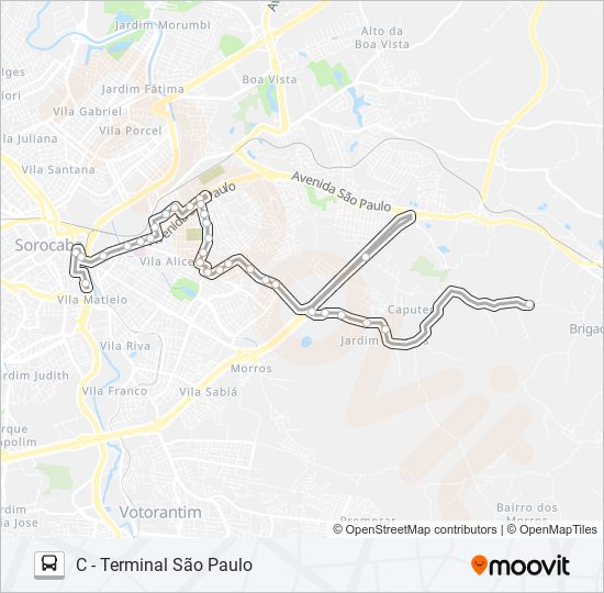 Mapa de 37 GUTIERRES / CAPUTERA de autobús