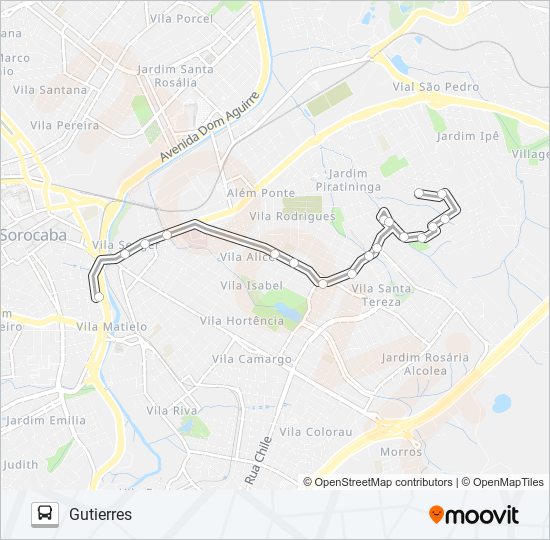 Mapa de 37 GUTIERRES / CAPUTERA de autobús