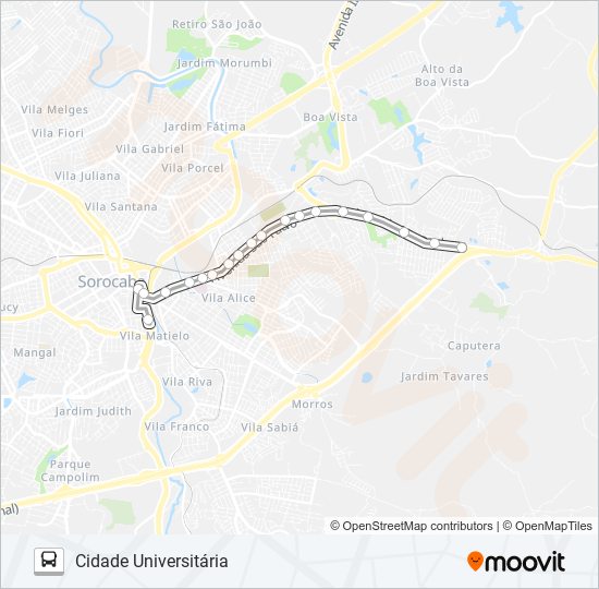 52 CIDADE UNIVERSITÁRIA bus Line Map