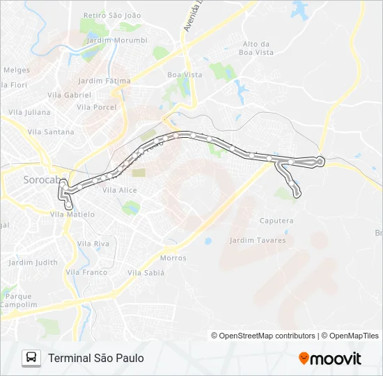 52 CIDADE UNIVERSITÁRIA Bus Line Map