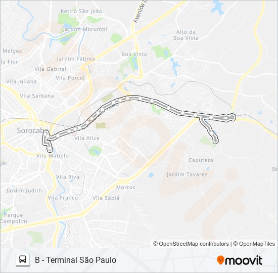 Mapa de 52 CIDADE UNIVERSITÁRIA de autobús