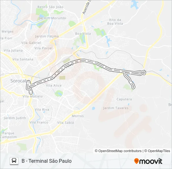 52 CIDADE UNIVERSITÁRIA Bus Line Map