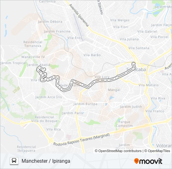 11 MANCHESTER / IPIRANGA bus Line Map