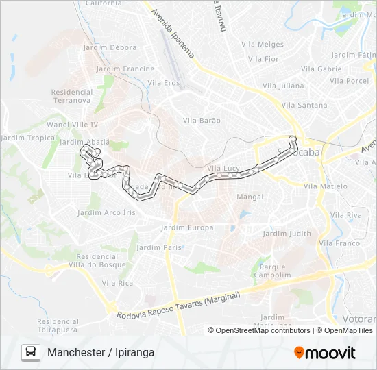 11 MANCHESTER / IPIRANGA Bus Line Map