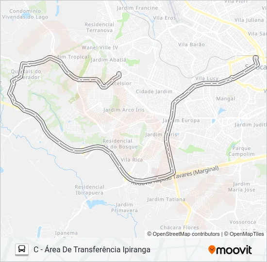 18 QUINTAIS DO IMPERADOR Bus Line Map