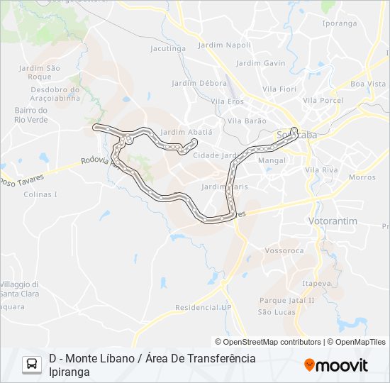 Mapa de 18 QUINTAIS DO IMPERADOR de autobús