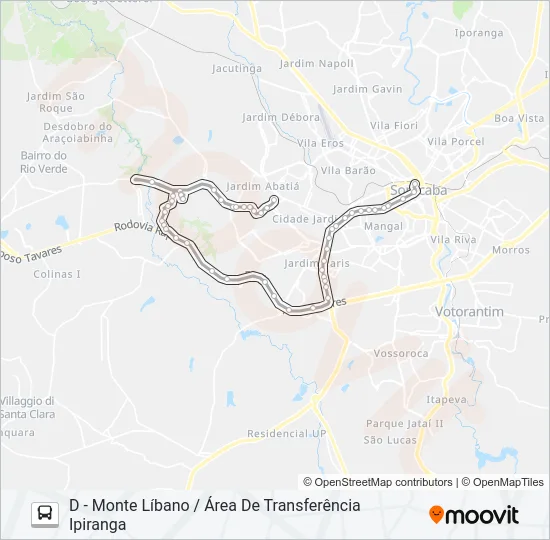 18 QUINTAIS DO IMPERADOR Bus Line Map