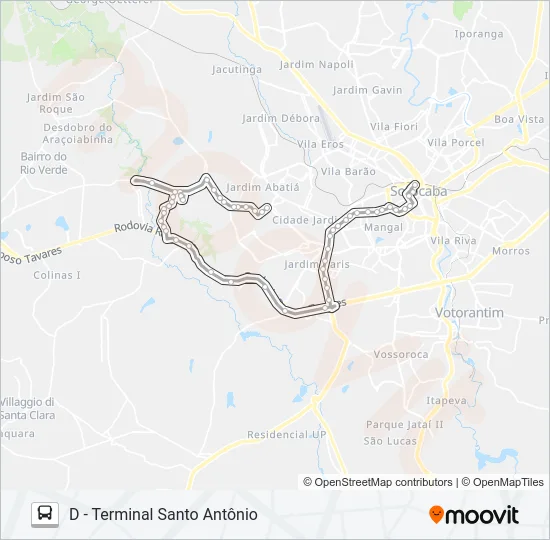 18 QUINTAIS DO IMPERADOR Bus Line Map