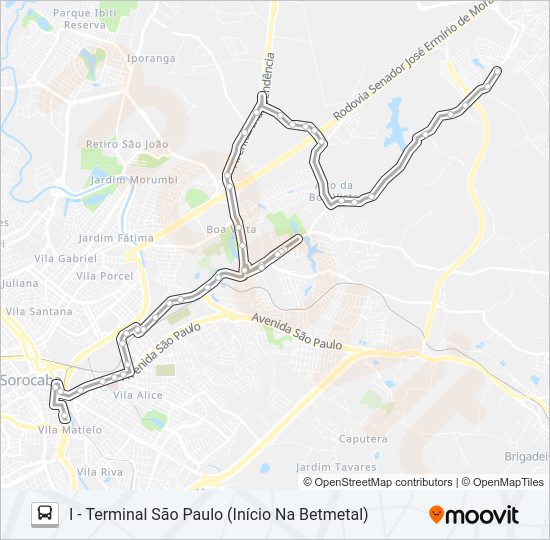 Mapa da linha 07 INDUSTRIAL / VILA RICA de ônibus