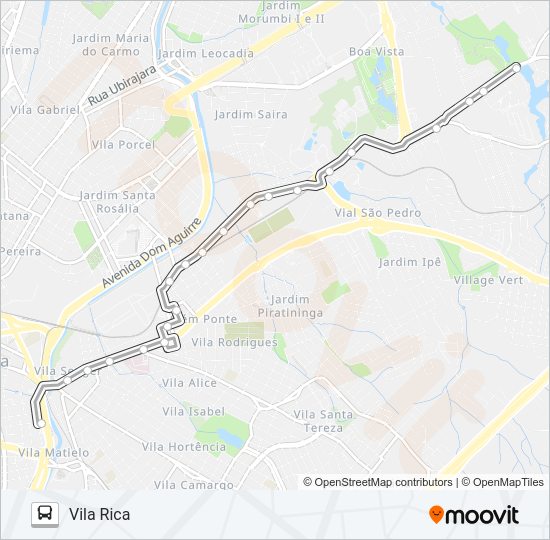 Mapa da linha 07 INDUSTRIAL / VILA RICA de ônibus