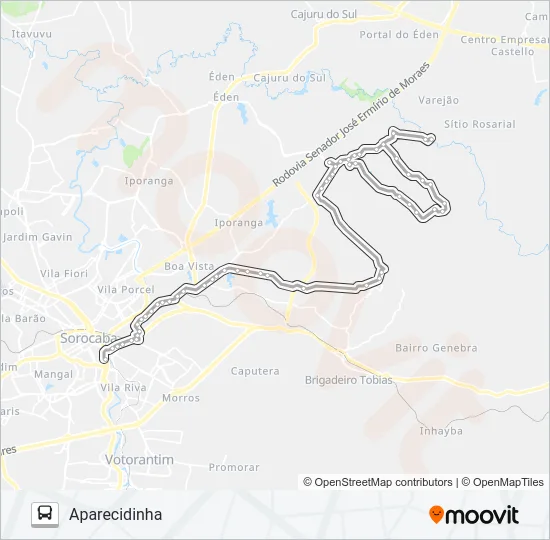 34 APARECIDINHA VIA TERRA Bus Line Map