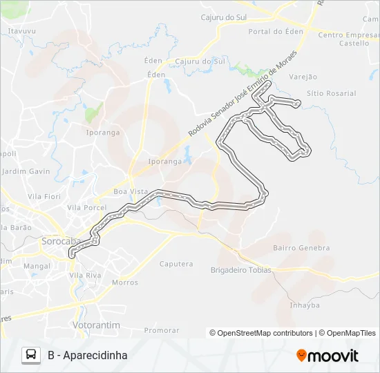 34 APARECIDINHA VIA TERRA Bus Line Map