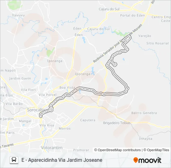 34 APARECIDINHA VIA TERRA Bus Line Map
