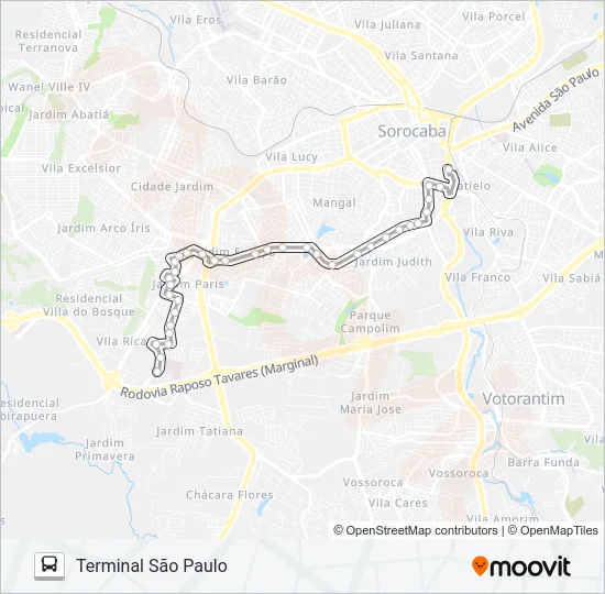 13 SANTA ISABEL / JARDIM EUROPA Bus Line Map
