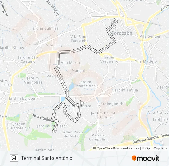 40 VILA JARDINI / JARDIM AMÉRICA Bus Line Map