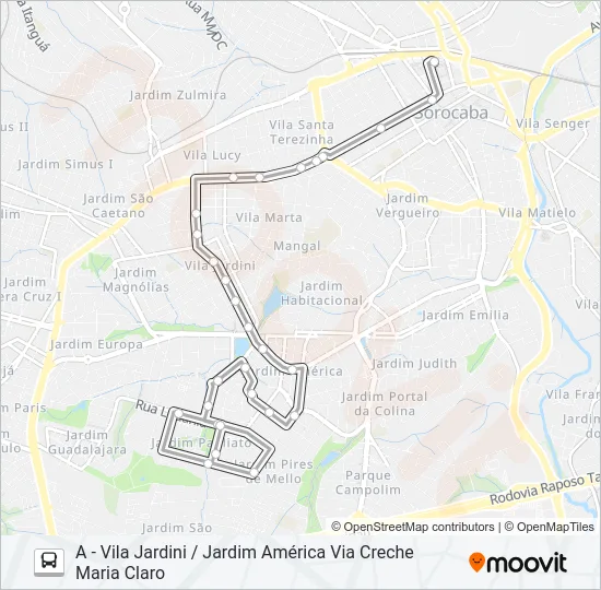 40 VILA JARDINI / JARDIM AMÉRICA Bus Line Map