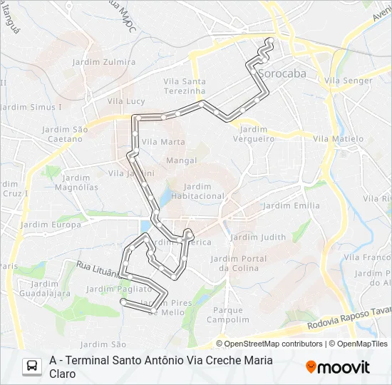 40 VILA JARDINI / JARDIM AMÉRICA Bus Line Map