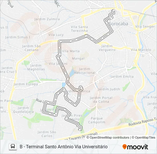 40 VILA JARDINI / JARDIM AMÉRICA Bus Line Map
