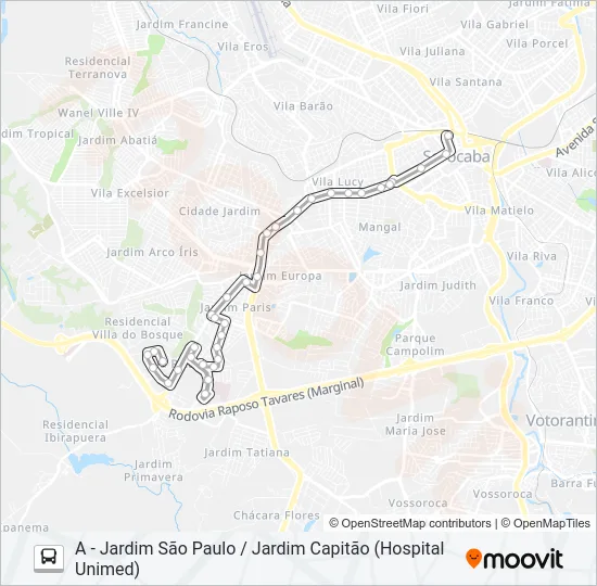 15 JARDIM SÃO PAULO / JARDIM CAPITÃO Bus Line Map
