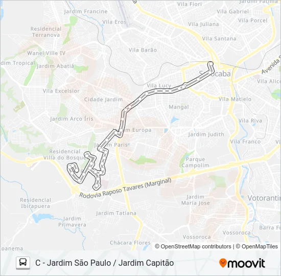 15 JARDIM SÃO PAULO / JARDIM CAPITÃO Bus Line Map