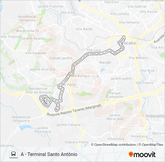 15 JARDIM SÃO PAULO / JARDIM CAPITÃO Bus Line Map