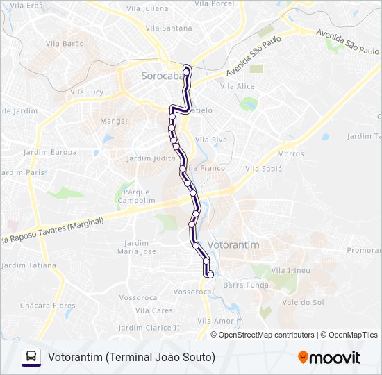 6305 VOTORANTIM - SOROCABA  Line Map