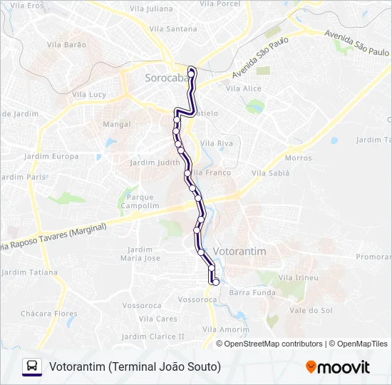 6305 VOTORANTIM - SOROCABA  Line Map