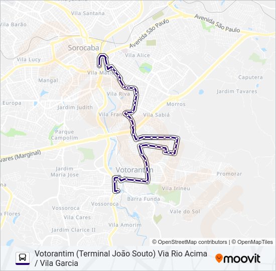 6308 VOTORANTIM - SOROCABA  Line Map