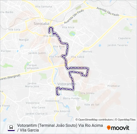 6308 VOTORANTIM - SOROCABA  Line Map