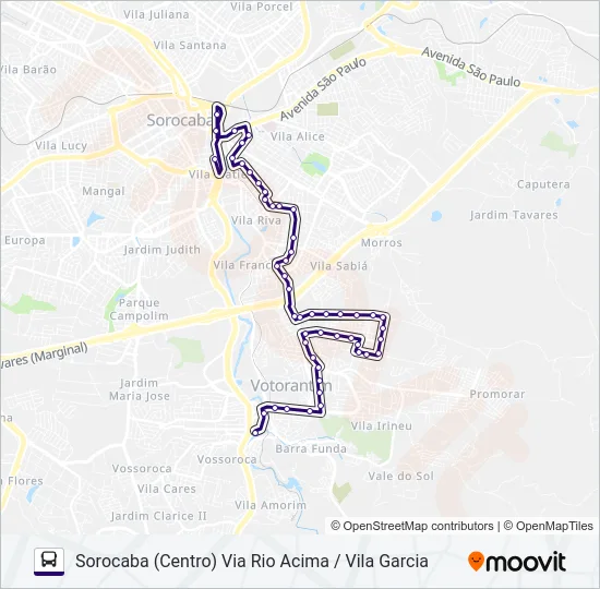 6308 VOTORANTIM - SOROCABA  Line Map