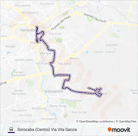 6311 VOTORANTIM - SOROCABA  Line Map