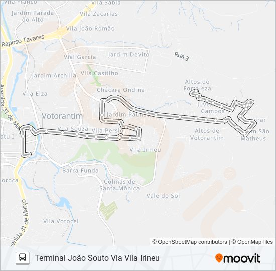 Mapa de 3111 VILA NOVA de autobús