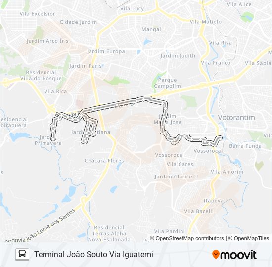 Mapa de 3108 NOVO MUNDO de autobús