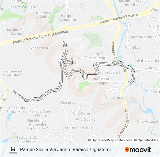 3106 PARQUE SICILIA Bus Line Map