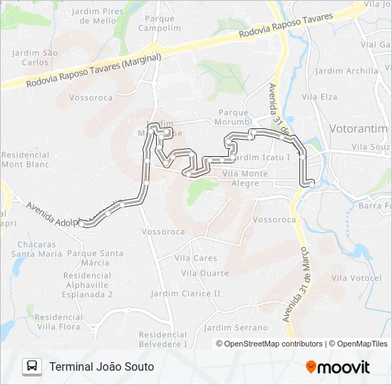 3106 PARQUE SICILIA Bus Line Map